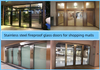 Стеклянная противопожарная дверь из нержавеющей стали