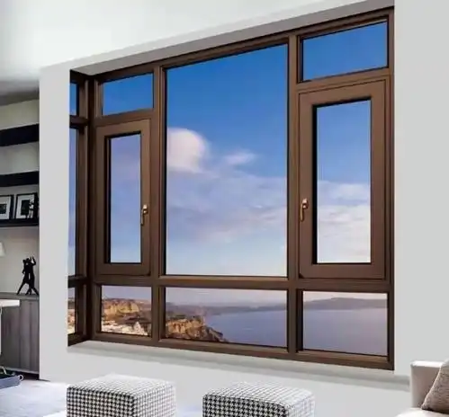 Серое звуконепроницаемое алюминиевое окно, прозрачное окно из закаленного стекла, огнестойкое окно из закаленной стеклянной пленки