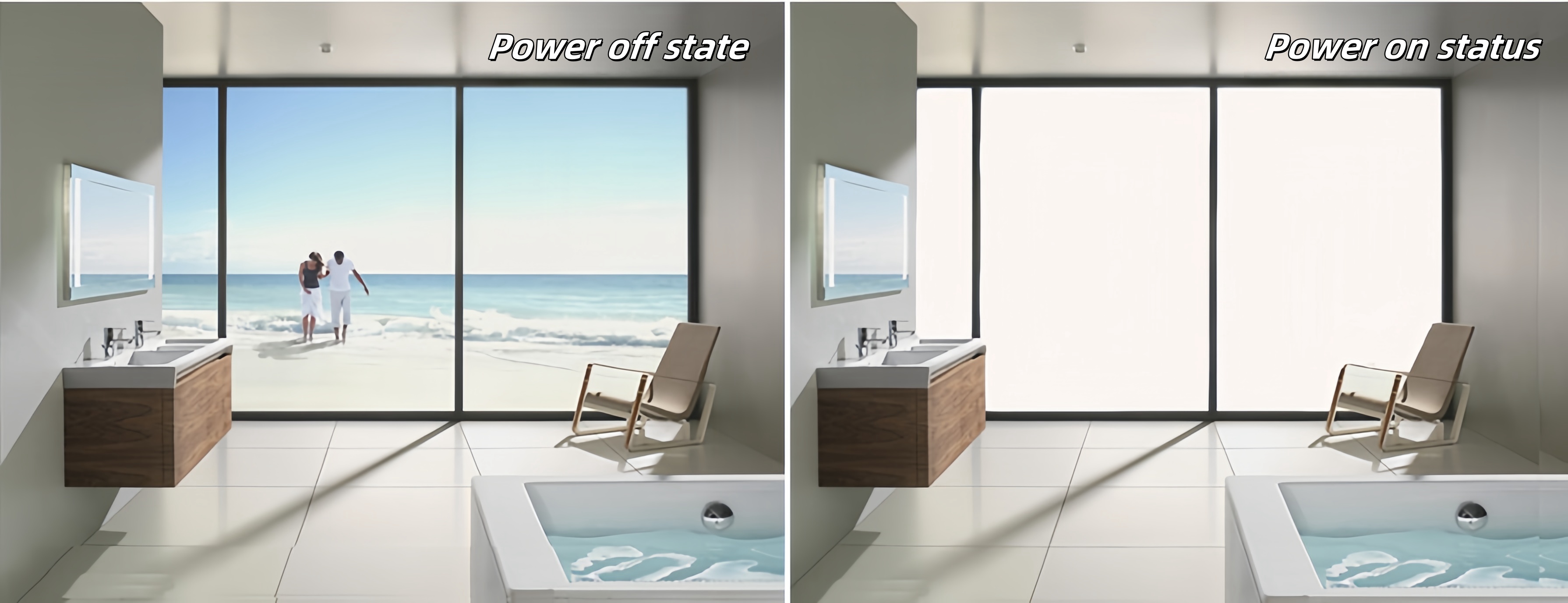 Интеллектуальное стекло для душа, здания, конференц-зала, изменение цвета, затемнение, электронное стекло