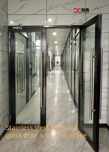 Стеклянная противопожарная дверь из нержавеющей стали