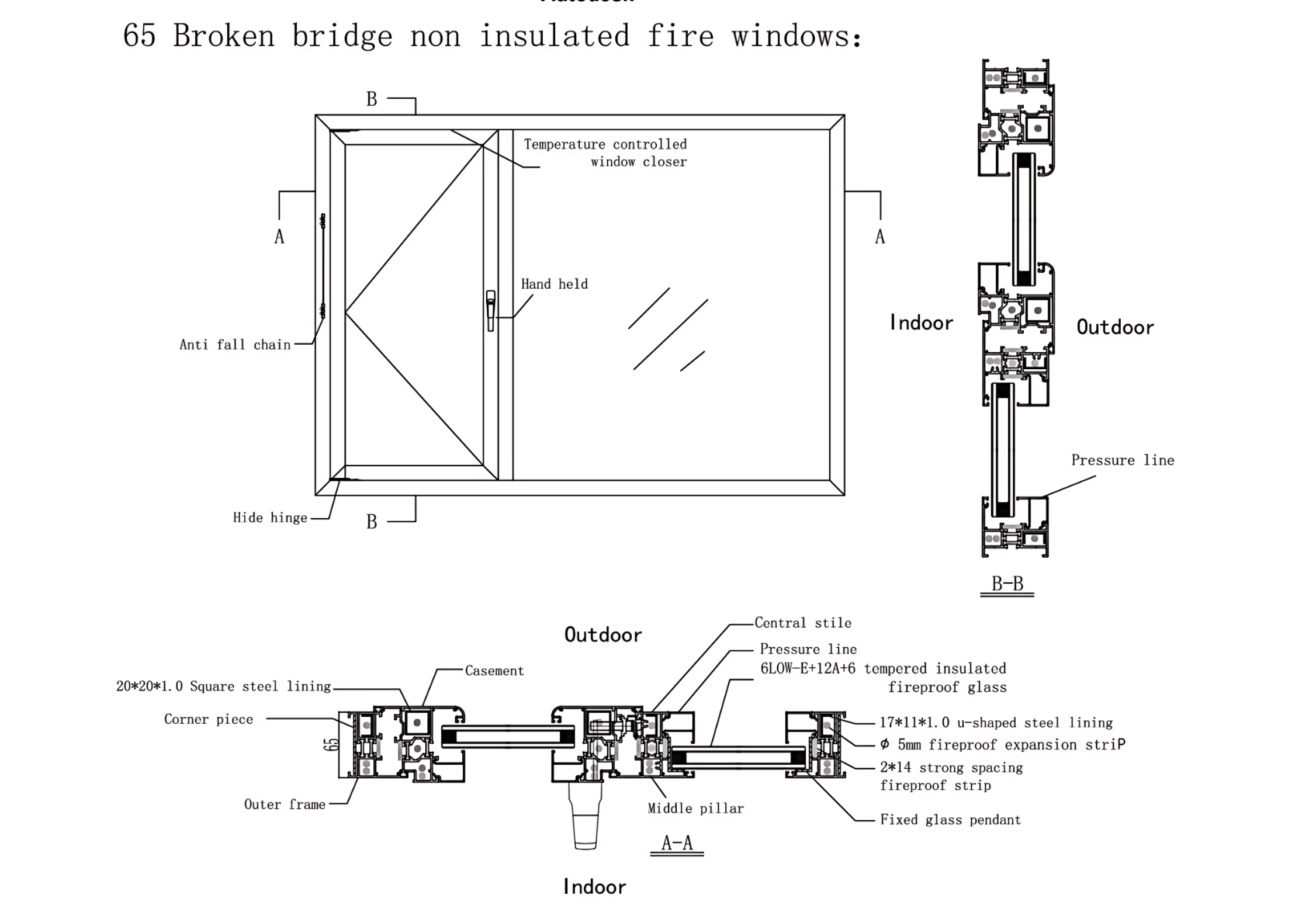 Серое звуконепроницаемое алюминиевое окно, прозрачное окно из закаленного стекла, огнестойкое окно из закаленной стеклянной пленки